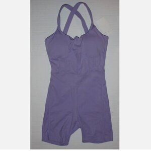 NWT FlexLiving Playsuit Activewear Romper Lavender Purple Bodysuit Sz XS/S